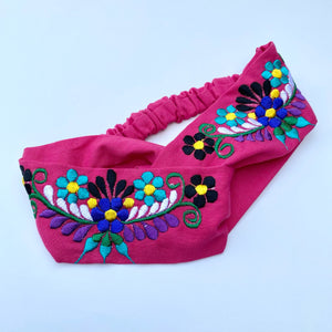 Elena Embroidered Top Knot Headband