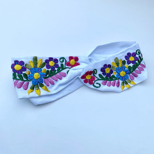 Elena Embroidered Top Knot Headband