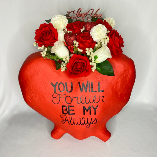 handmade heart floral arrangement 