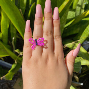 Butterfly Stretch Bead Rings