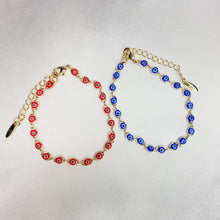 Load image into Gallery viewer, Red and Blue Evil Eye Bracelet 