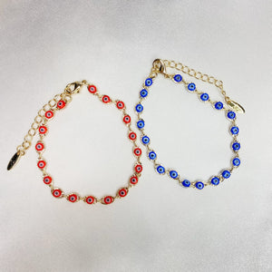 Red and Blue Evil Eye Bracelet 