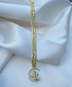 Angel Sitting On The Moon Necklace