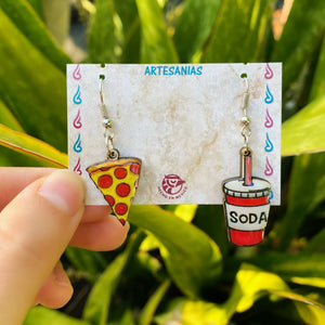 Pizza and Soda Earrings