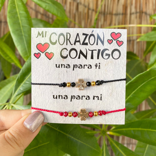 Four Leaf Clover Matching Bracelets