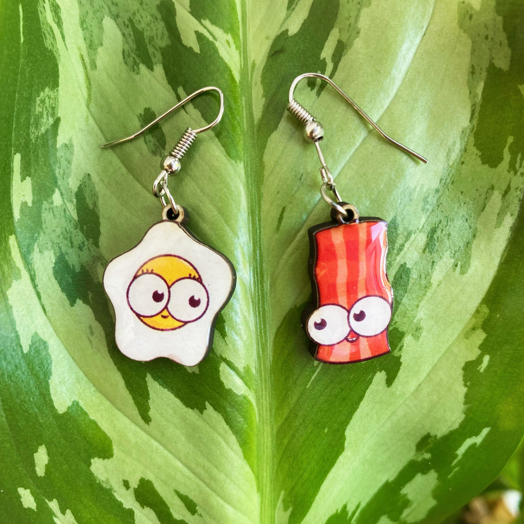 Egg and Bacon Earrings
