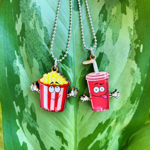 Popcorn and Soda Necklace Set