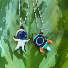 Load image into Gallery viewer, Astronaut and Rocketship Necklace Set