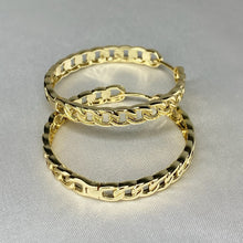 Load image into Gallery viewer, Cuban Link Hoop Earrings