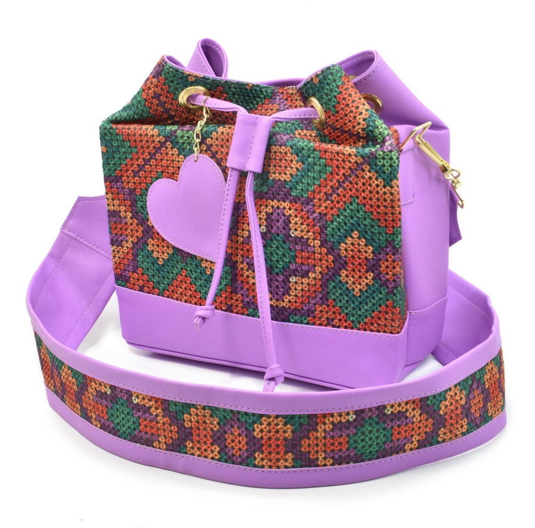 purple artisanal purse