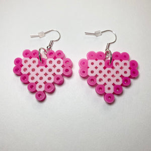 Heart earrings made with peeler beads