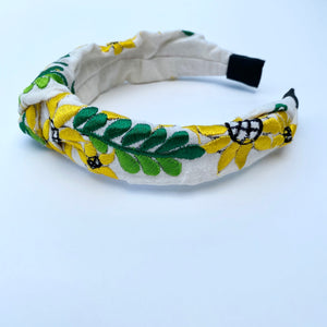 Sunflower Embroidered Turban Headband