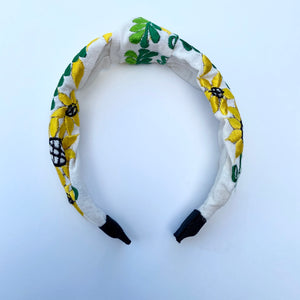 Sunflower Embroidered Turban Headband