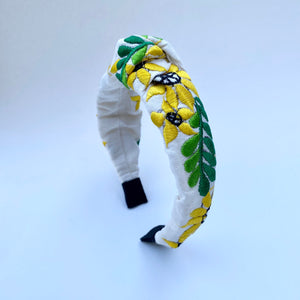 Sunflower Embroidered Turban Headband