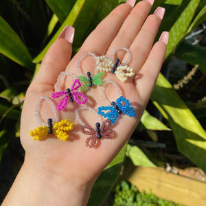 Butterfly Stretch Bead Rings