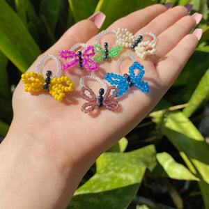 Butterfly Stretch Bead Rings