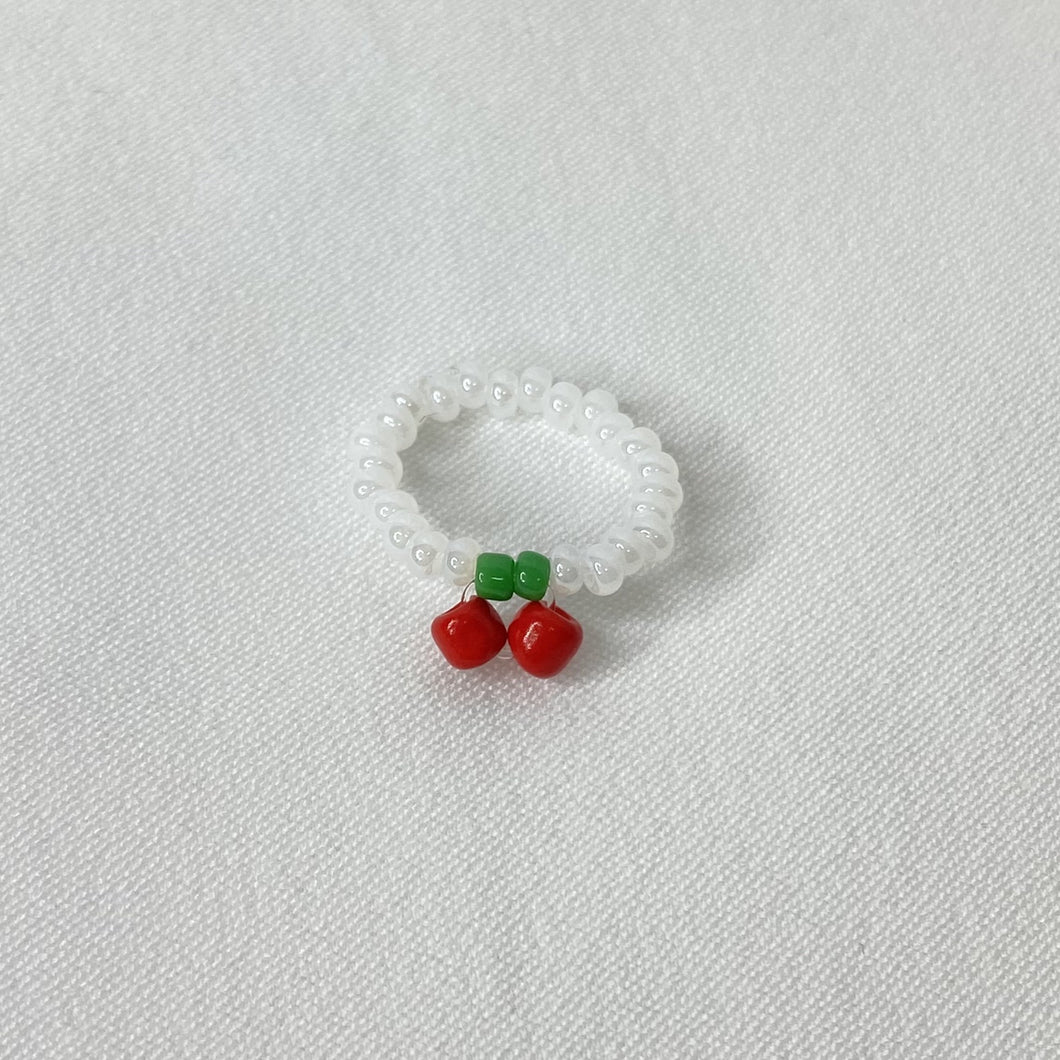 simple cherry bead ring