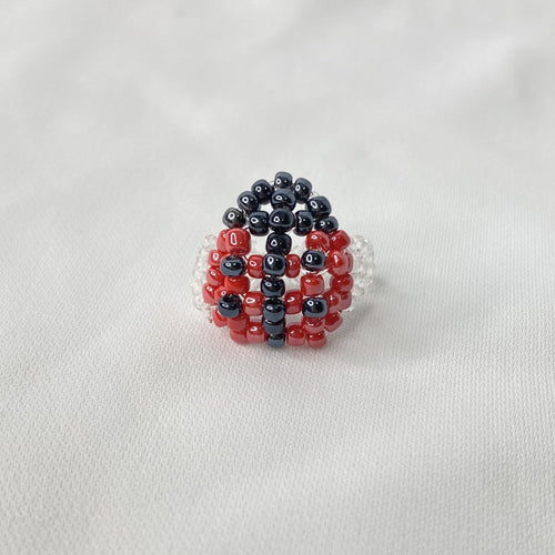 ladybug beaded ring