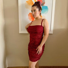Load image into Gallery viewer, Red glitter party dress