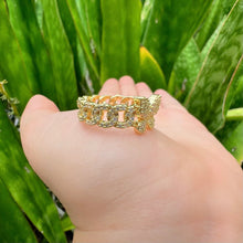 Load image into Gallery viewer, Zircon Cuban Chain Butterfly Ring