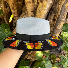 Load image into Gallery viewer, Butterfly Dreams Embroidered Sombrero (Light Gray)
