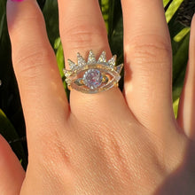 Load image into Gallery viewer, Evil Eye Adjustable Ring