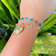 Load image into Gallery viewer, Don’t Kill My Vibe Evil Eye Link Bracelet