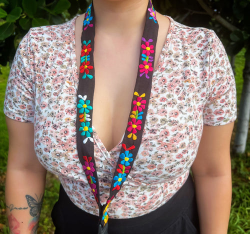Artisanal Floral Neck Lanyard (26.5 inches Long)