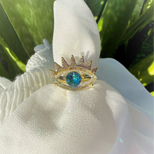 Load image into Gallery viewer, Evil Eye Adjustable Ring