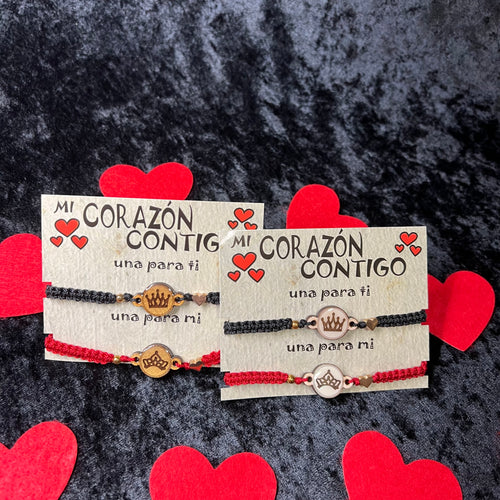 King and Queen Crown Matching Bracelets