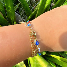 Load image into Gallery viewer, Don’t Kill My Vibe Evil Eye Link Bracelet