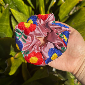 Itzel Silk Embroidered Scrunchie