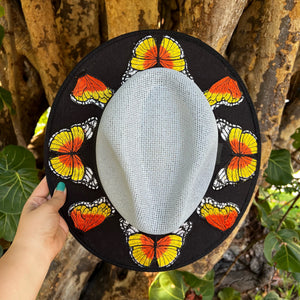 Butterfly Dreams Embroidered Sombrero (Light Gray)