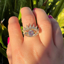 Load image into Gallery viewer, Evil Eye Adjustable Ring