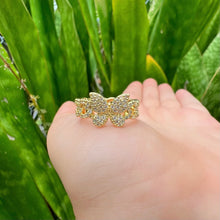 Load image into Gallery viewer, Zircon Cuban Chain Butterfly Ring