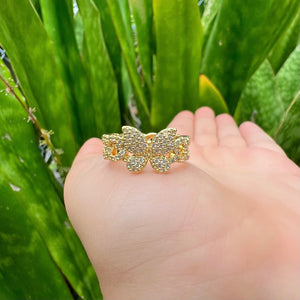 Zircon Cuban Chain Butterfly Ring