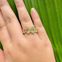 Load image into Gallery viewer, Zircon Cuban Chain Butterfly Ring