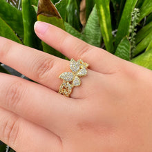 Load image into Gallery viewer, Zircon Cuban Chain Butterfly Ring