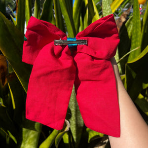 Querida XL Embroidered Bow Hair Clip