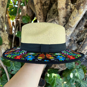 Flowers and Butterflies Embroidered Sombrero